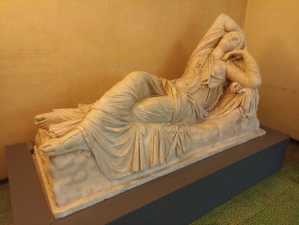 The Sleeping Ariadne sculpture represents the Archaeological Museum of Florence under renovation 