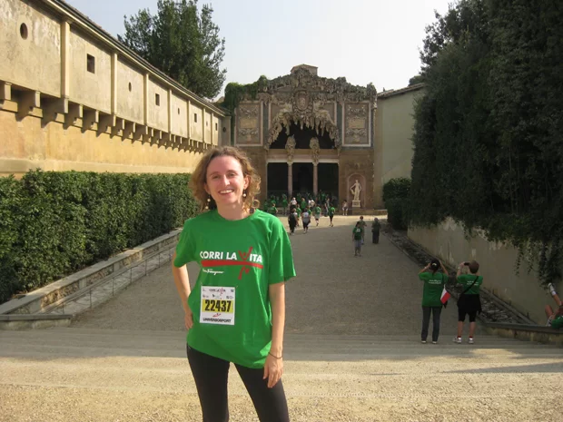 Here I am in 2011, the year I participated in CORRI LA VITA for the first time - I took the opportunity to visit the Boboli Gardens, which were opened for free especially for the occasion