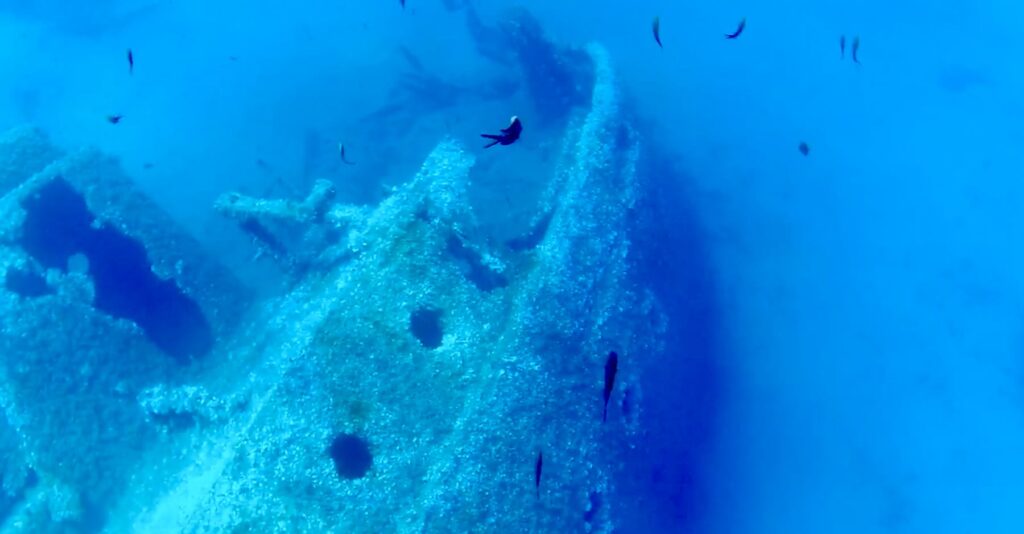 The sunken Elviscott cargo ship, resting just 12 meters below the surface, is a must-visit spot for snorkeling and diving enthusiasts.
