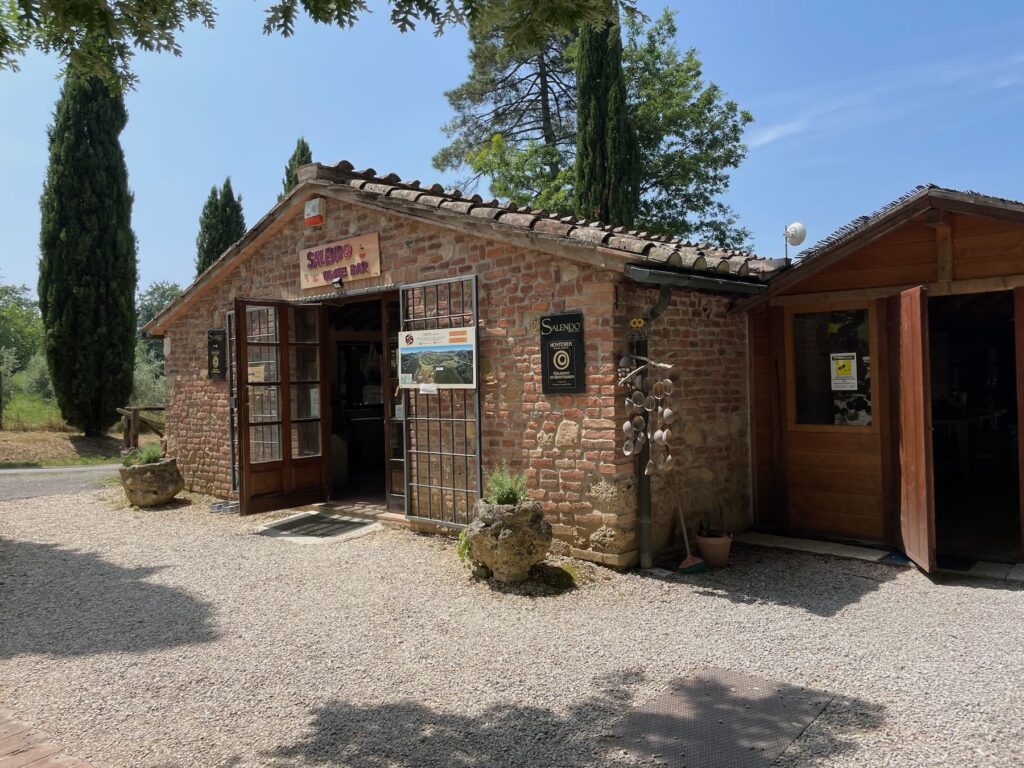 Salendo Wine Bar near San Galgano’s sword in the stone, Montesiepi, Tuscany.