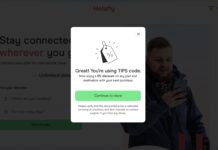 Holafly Promo Code: How to Save on eSIMs and Annual Plans With Code TIPS Pop-up on the Holafly website confirming that the promo code TIPS has been applied, showing a 5% discount on the next eSIM plan purchase.