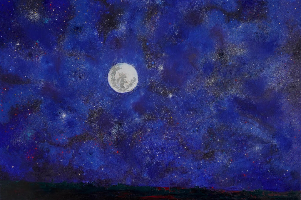 Artwork by Nicola Golea featured in the exhibition Altissimu, onnipotente, bon Signore. Il Cantico delle Creature e il fiore della mistica francescana at the Certosa di Firenze. Photo: press office.