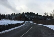 Winter Tires in Italy: What to Know Before Driving in Tuscany A clear road with snow banked along the edges on a Tuscan hill road in winter