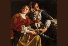 Artemisia Gentileschi in Florence: Tickets and Guide to the Museo degli Innocenti Exhibition Judith and Her Maidservant with the Head of Holofernes by Artemisia Gentileschi, the poster image of the Museo degli Innocenti exhibition in Florence