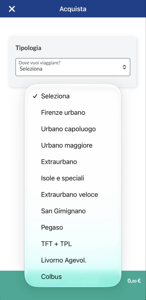 Best Apps for Getting Around Florence: IF, at bus and Contactless 2 Autolinee Toscane at bus app showing the Firenze urbano ticket option